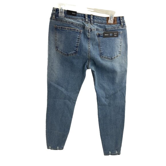RVCA Womens Size 30 Dayley Mid Rise Skinny Jeans Blue Stretch Denim Casual - Picture 5 of 9